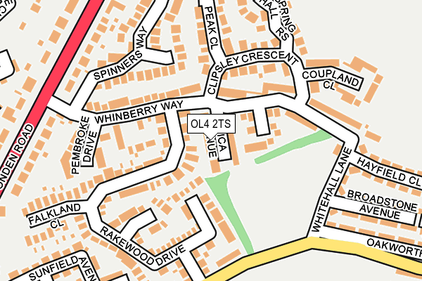OL4 2TS map - OS OpenMap – Local (Ordnance Survey)