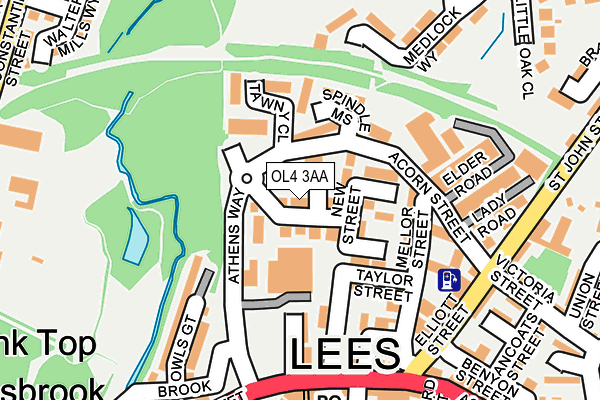 OL4 3AA map - OS OpenMap – Local (Ordnance Survey)
