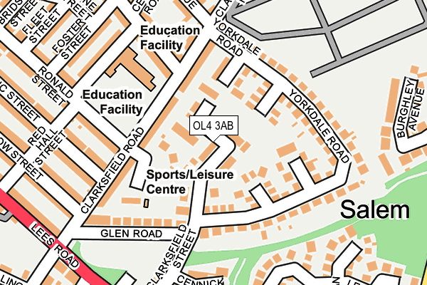 OL4 3AB map - OS OpenMap – Local (Ordnance Survey)