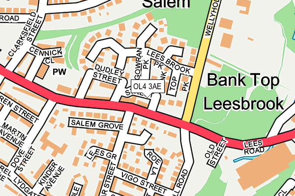 OL4 3AE map - OS OpenMap – Local (Ordnance Survey)