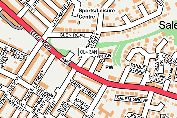 OL4 3AN map - OS OpenMap – Local (Ordnance Survey)