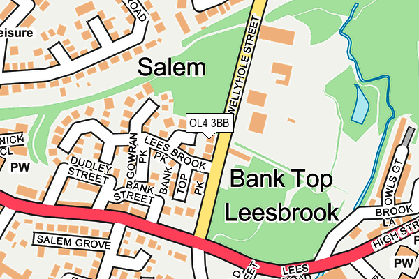 OL4 3BB map - OS OpenMap – Local (Ordnance Survey)