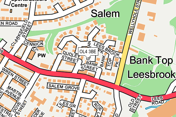 OL4 3BE map - OS OpenMap – Local (Ordnance Survey)