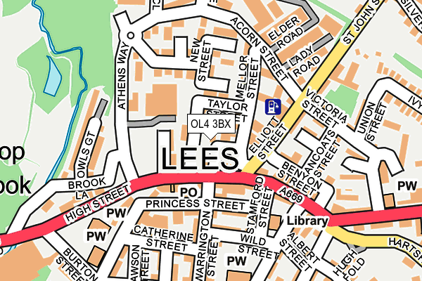 OL4 3BX map - OS OpenMap – Local (Ordnance Survey)