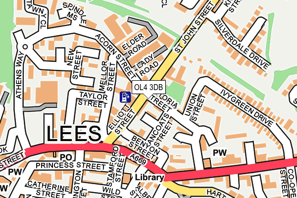 OL4 3DB map - OS OpenMap – Local (Ordnance Survey)