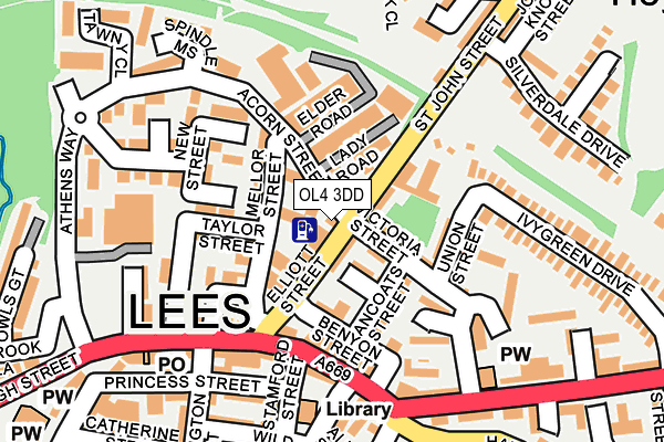 OL4 3DD map - OS OpenMap – Local (Ordnance Survey)