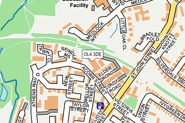 OL4 3DE map - OS OpenMap – Local (Ordnance Survey)