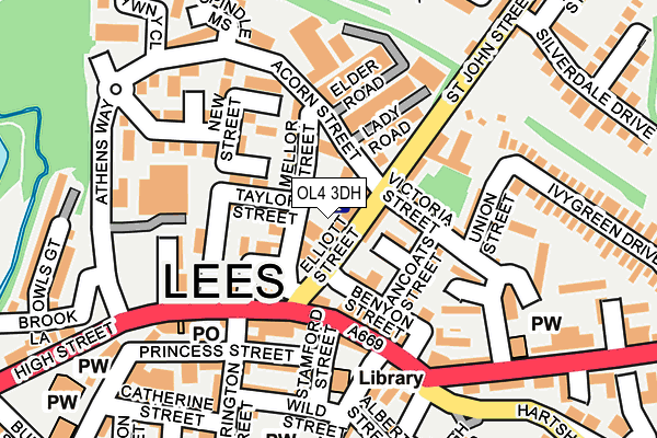 OL4 3DH map - OS OpenMap – Local (Ordnance Survey)