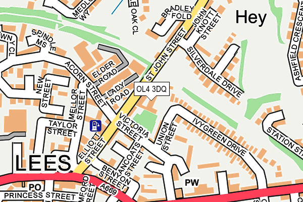 OL4 3DQ map - OS OpenMap – Local (Ordnance Survey)