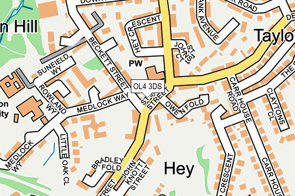 OL4 3DS map - OS OpenMap – Local (Ordnance Survey)