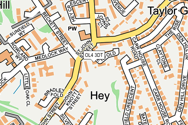 OL4 3DT map - OS OpenMap – Local (Ordnance Survey)
