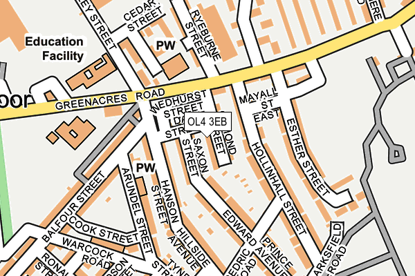 OL4 3EB map - OS OpenMap – Local (Ordnance Survey)