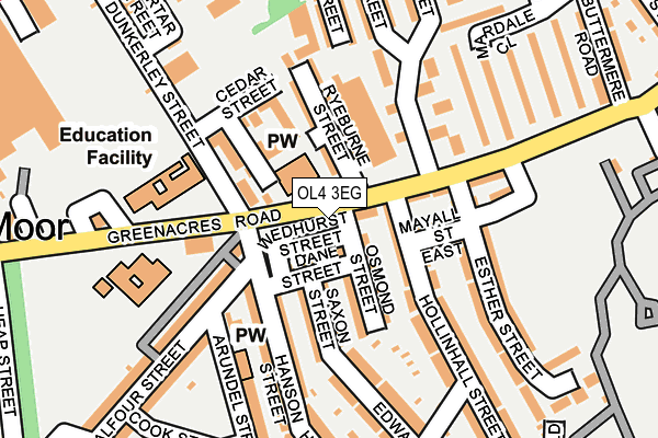 OL4 3EG map - OS OpenMap – Local (Ordnance Survey)