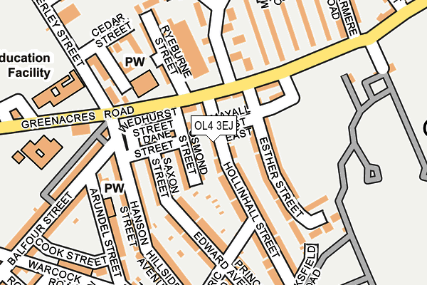 OL4 3EJ map - OS OpenMap – Local (Ordnance Survey)