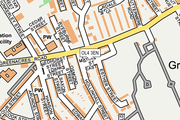 OL4 3EN map - OS OpenMap – Local (Ordnance Survey)