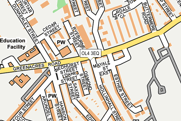 OL4 3EQ map - OS OpenMap – Local (Ordnance Survey)