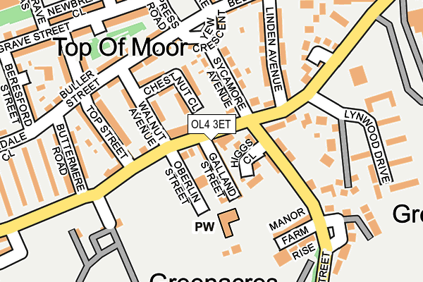 OL4 3ET map - OS OpenMap – Local (Ordnance Survey)