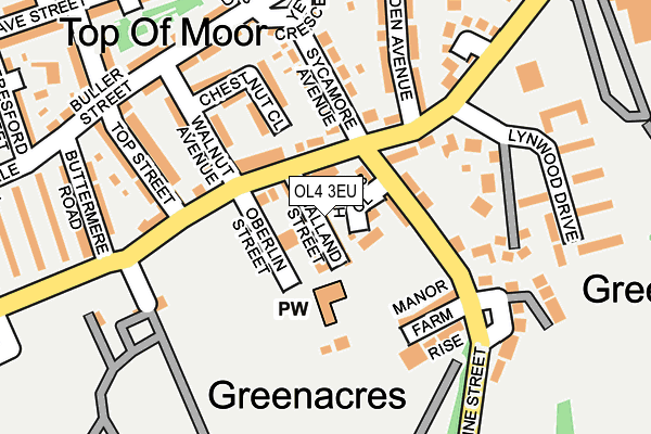 OL4 3EU map - OS OpenMap – Local (Ordnance Survey)