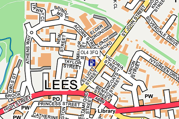 OL4 3FQ map - OS OpenMap – Local (Ordnance Survey)