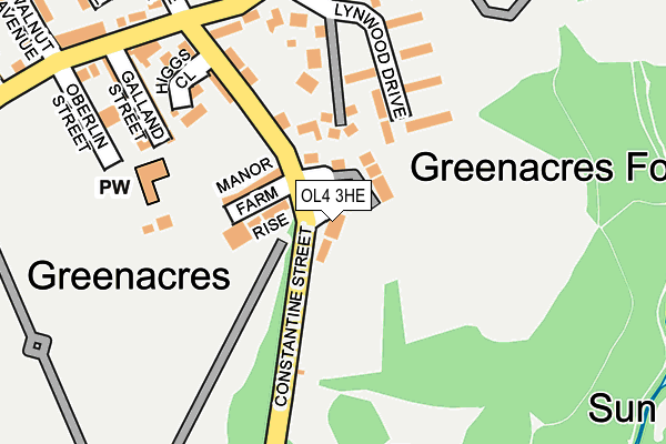 OL4 3HE map - OS OpenMap – Local (Ordnance Survey)