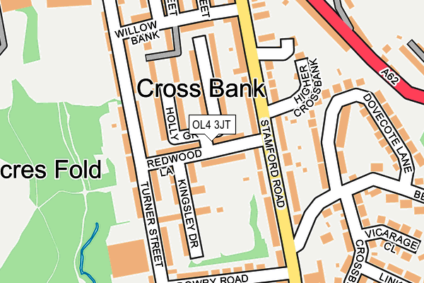 OL4 3JT map - OS OpenMap – Local (Ordnance Survey)