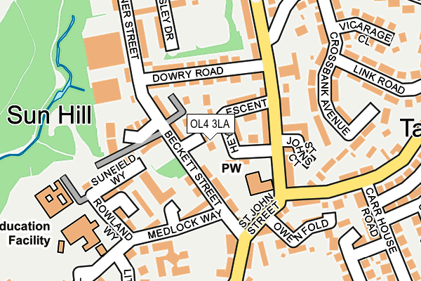 OL4 3LA map - OS OpenMap – Local (Ordnance Survey)
