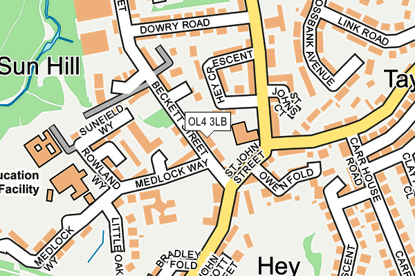 OL4 3LB map - OS OpenMap – Local (Ordnance Survey)