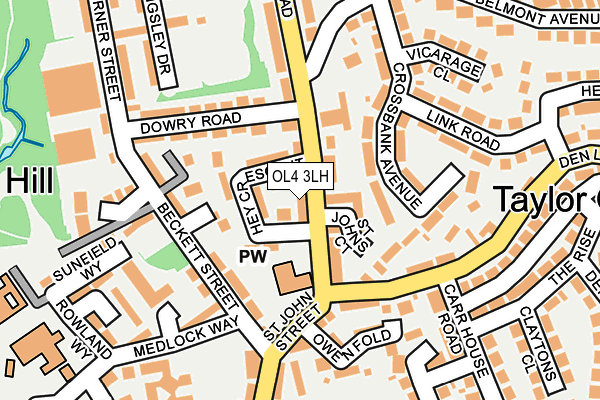 OL4 3LH map - OS OpenMap – Local (Ordnance Survey)
