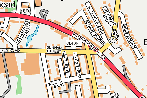 OL4 3NF map - OS OpenMap – Local (Ordnance Survey)