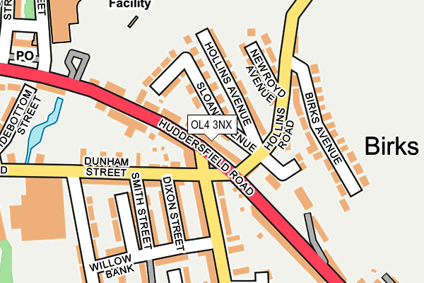 OL4 3NX map - OS OpenMap – Local (Ordnance Survey)
