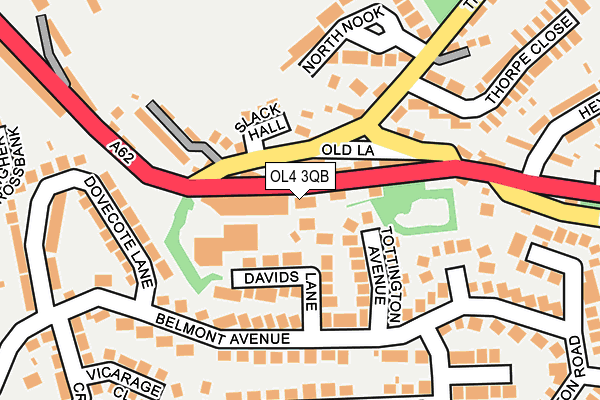 OL4 3QB map - OS OpenMap – Local (Ordnance Survey)