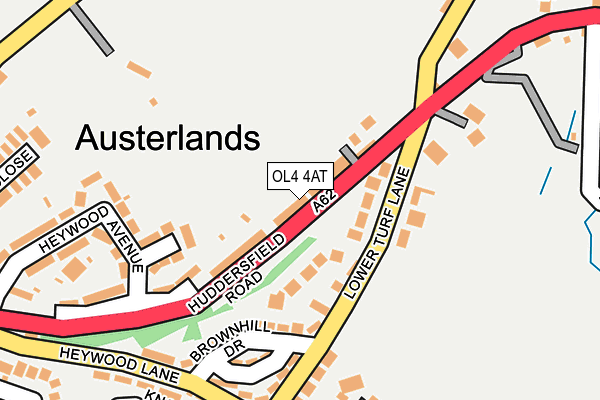 OL4 4AT map - OS OpenMap – Local (Ordnance Survey)