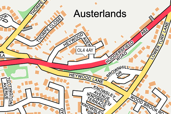 OL4 4AY map - OS OpenMap – Local (Ordnance Survey)