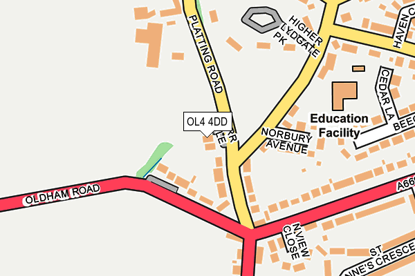 OL4 4DD map - OS OpenMap – Local (Ordnance Survey)