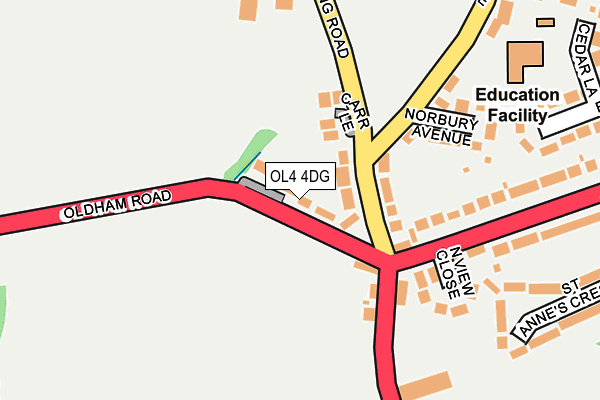 OL4 4DG map - OS OpenMap – Local (Ordnance Survey)