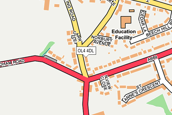 OL4 4DL map - OS OpenMap – Local (Ordnance Survey)