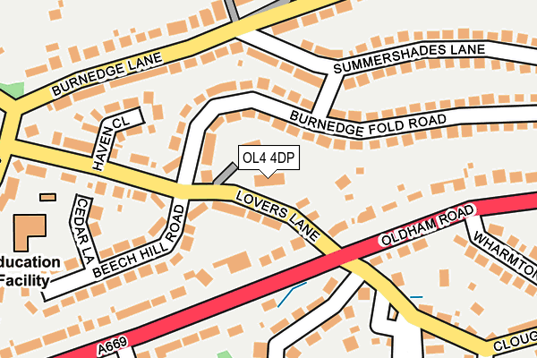 OL4 4DP map - OS OpenMap – Local (Ordnance Survey)