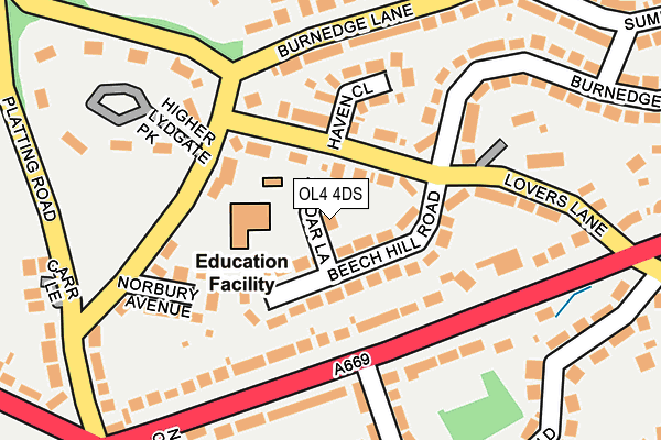 OL4 4DS map - OS OpenMap – Local (Ordnance Survey)