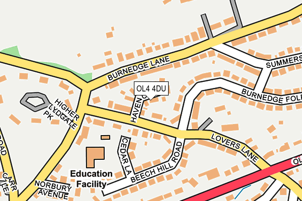 OL4 4DU map - OS OpenMap – Local (Ordnance Survey)