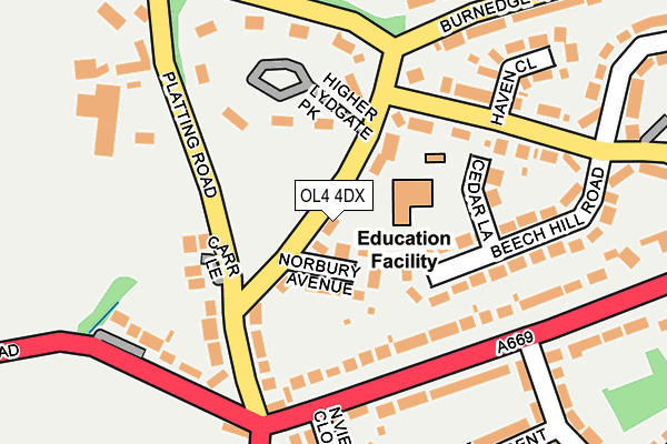 OL4 4DX map - OS OpenMap – Local (Ordnance Survey)