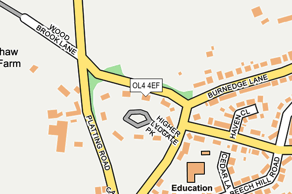 OL4 4EF map - OS OpenMap – Local (Ordnance Survey)