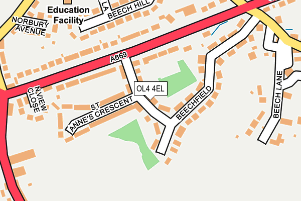 OL4 4EL map - OS OpenMap – Local (Ordnance Survey)
