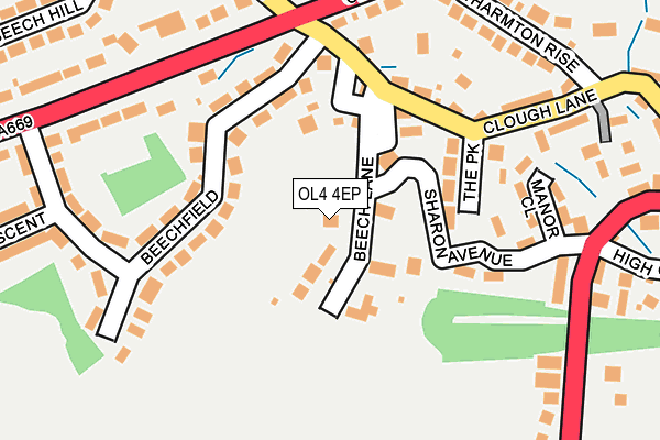 OL4 4EP map - OS OpenMap – Local (Ordnance Survey)