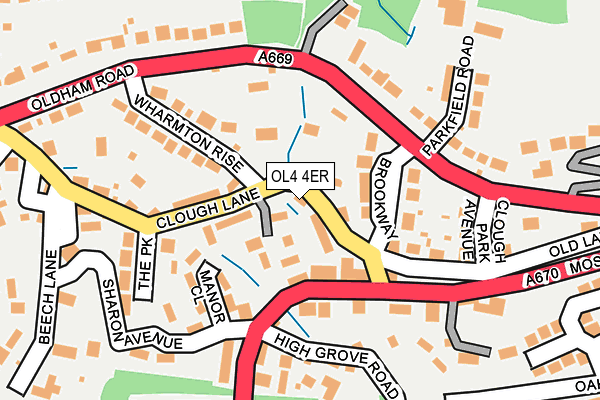 OL4 4ER map - OS OpenMap – Local (Ordnance Survey)