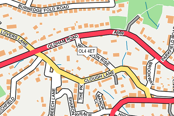 OL4 4ET map - OS OpenMap – Local (Ordnance Survey)