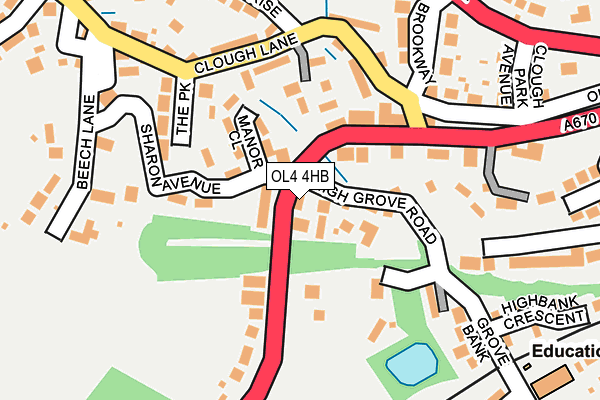 OL4 4HB map - OS OpenMap – Local (Ordnance Survey)