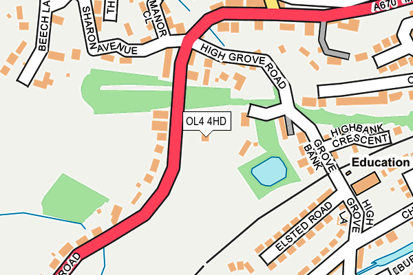 OL4 4HD map - OS OpenMap – Local (Ordnance Survey)