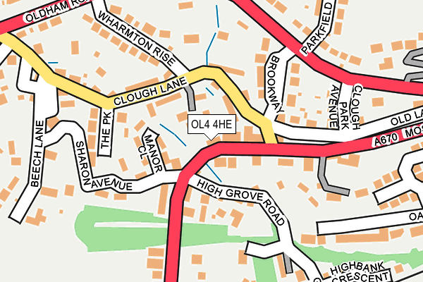OL4 4HE map - OS OpenMap – Local (Ordnance Survey)