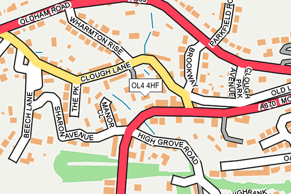 OL4 4HF map - OS OpenMap – Local (Ordnance Survey)