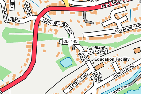 OL4 4HQ map - OS OpenMap – Local (Ordnance Survey)